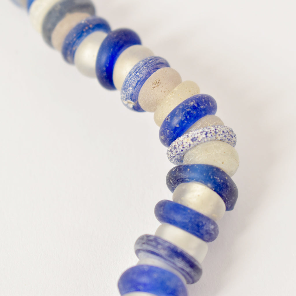 Translucent and Cobalt Blue Dutch Donut Trade Beads