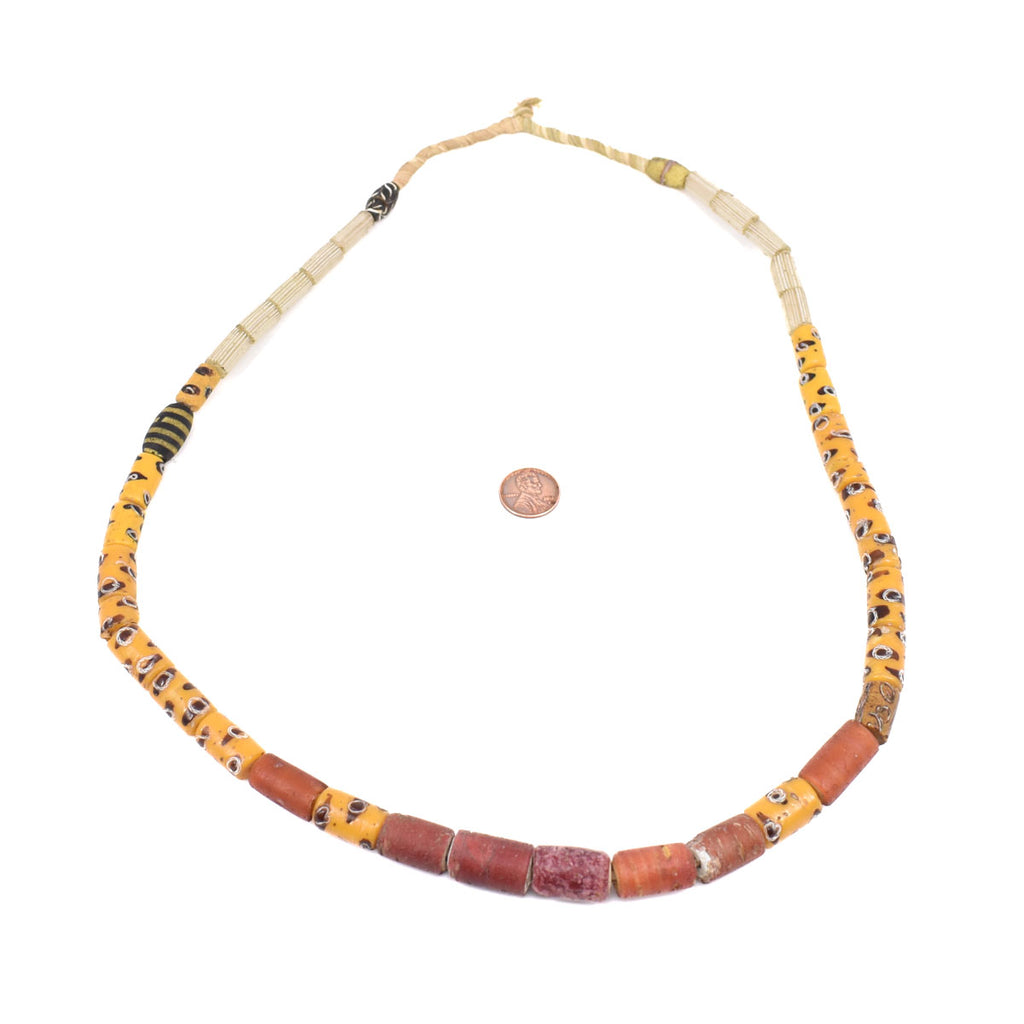 Cornaline d'Aleppo and Yellow Venetian Trade Beads