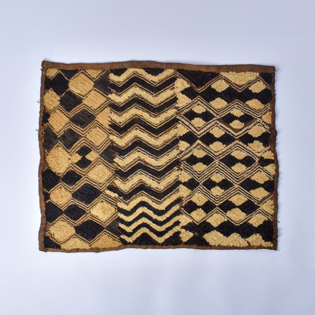 Kuba Raffia Square Textile Congo 23x18 Inch