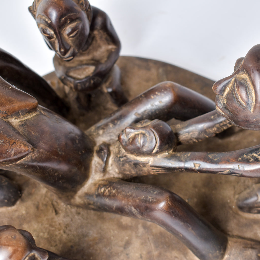 Luba Carving Childbirth Scene Congo