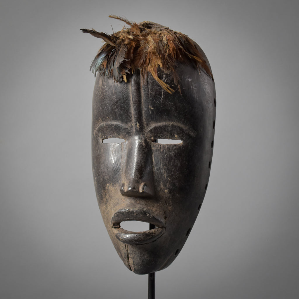 Dan Dean Gle Mask With Feathers Liberia