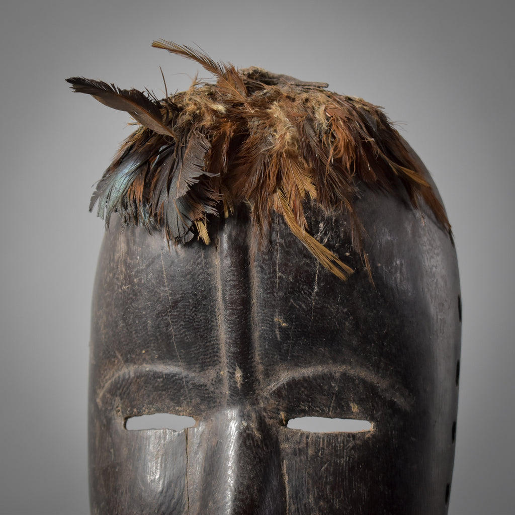 Dan Dean Gle Mask With Feathers Liberia