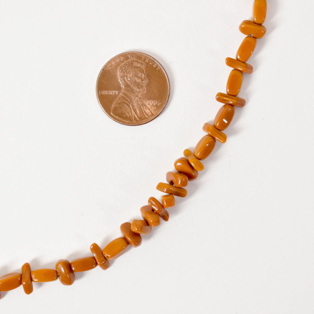 Ochre Irregular Trade Beads Czech