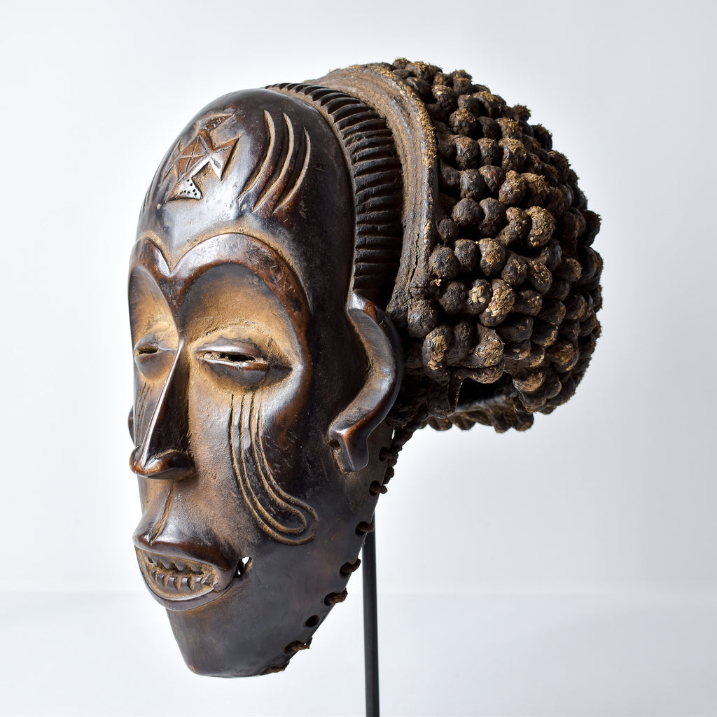 Chokwe Mask Mwana Pwo with Headdress Congo