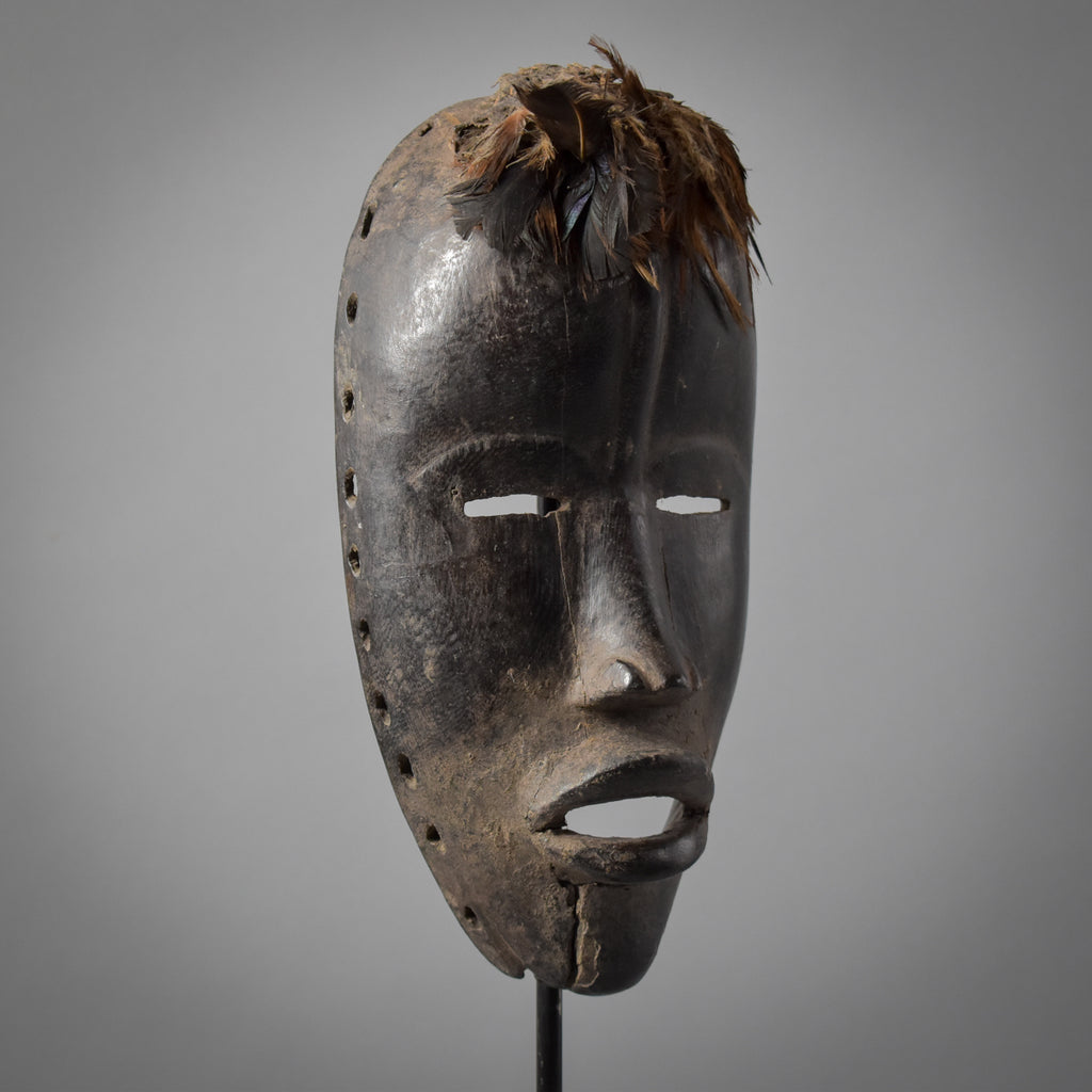 Dan Dean Gle Mask With Feathers Liberia