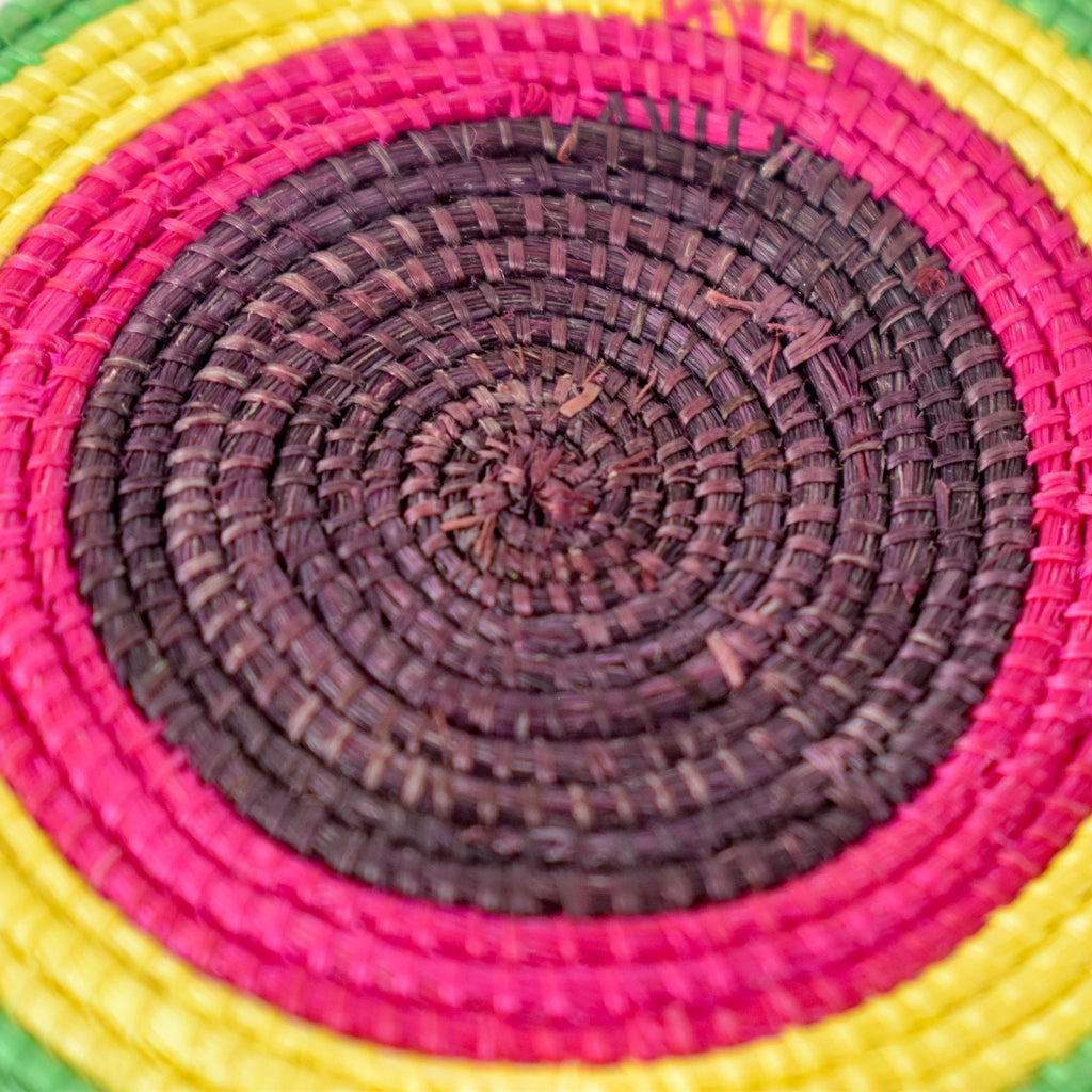 Red Green and Yellow Uganda Sisal Earrings