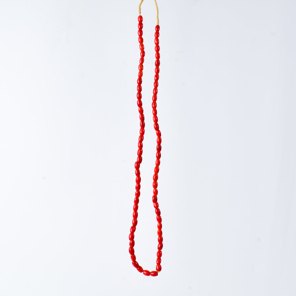 Rice Molded Red Trade Beads