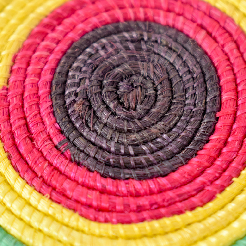 Red Green and Yellow Uganda Sisal Earrings