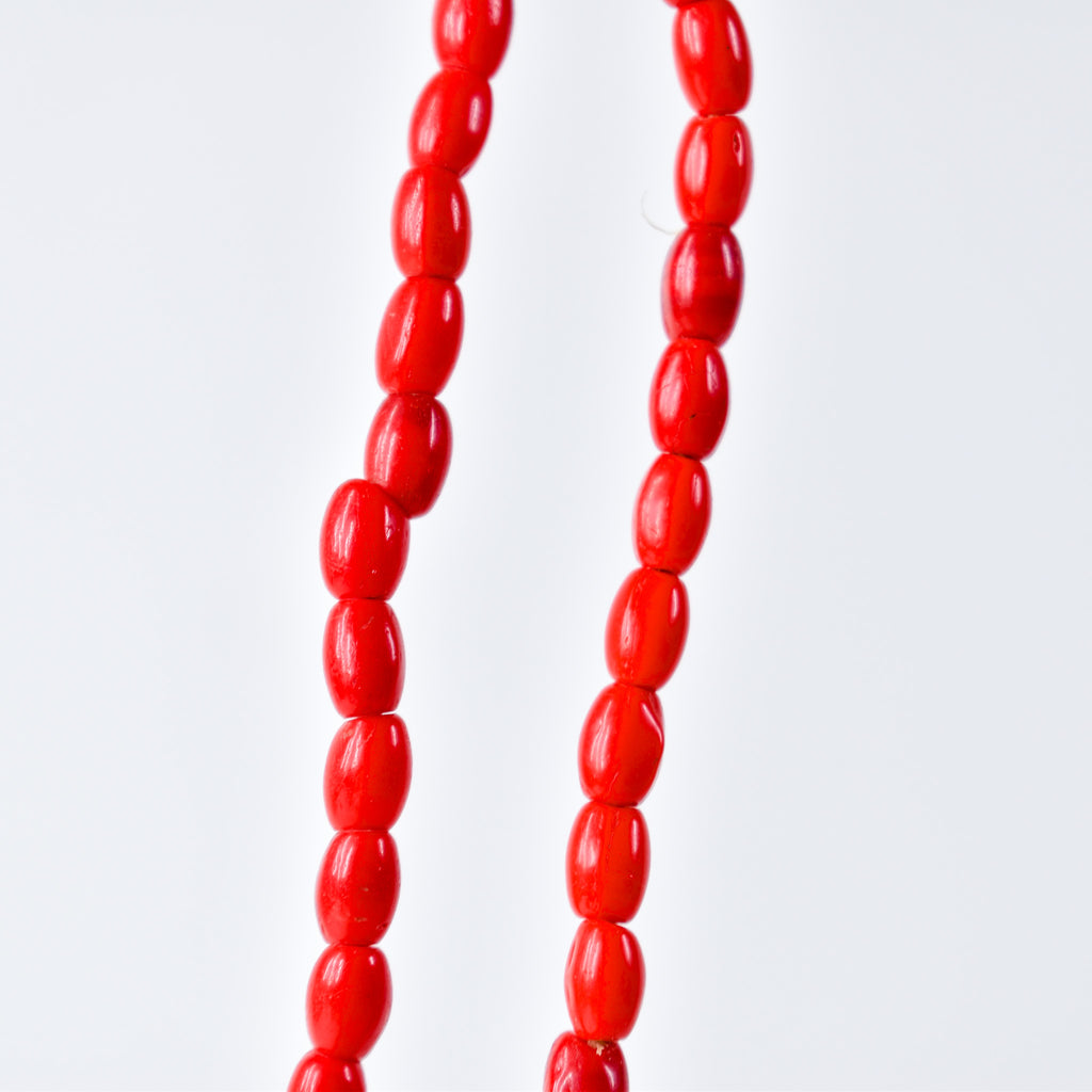 Rice Molded Red Trade Beads