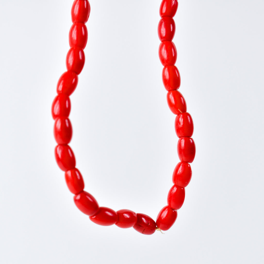 Rice Molded Red Trade Beads