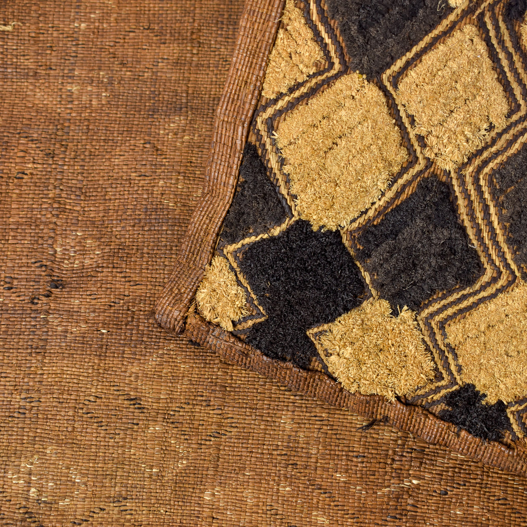 Kuba Raffia Square Textile Congo 23x18 Inch