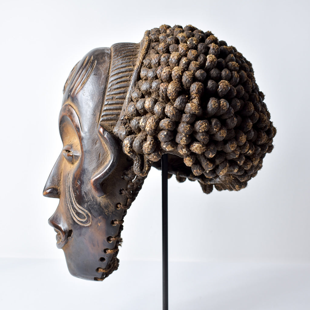 Chokwe Mask Mwana Pwo with Headdress Congo