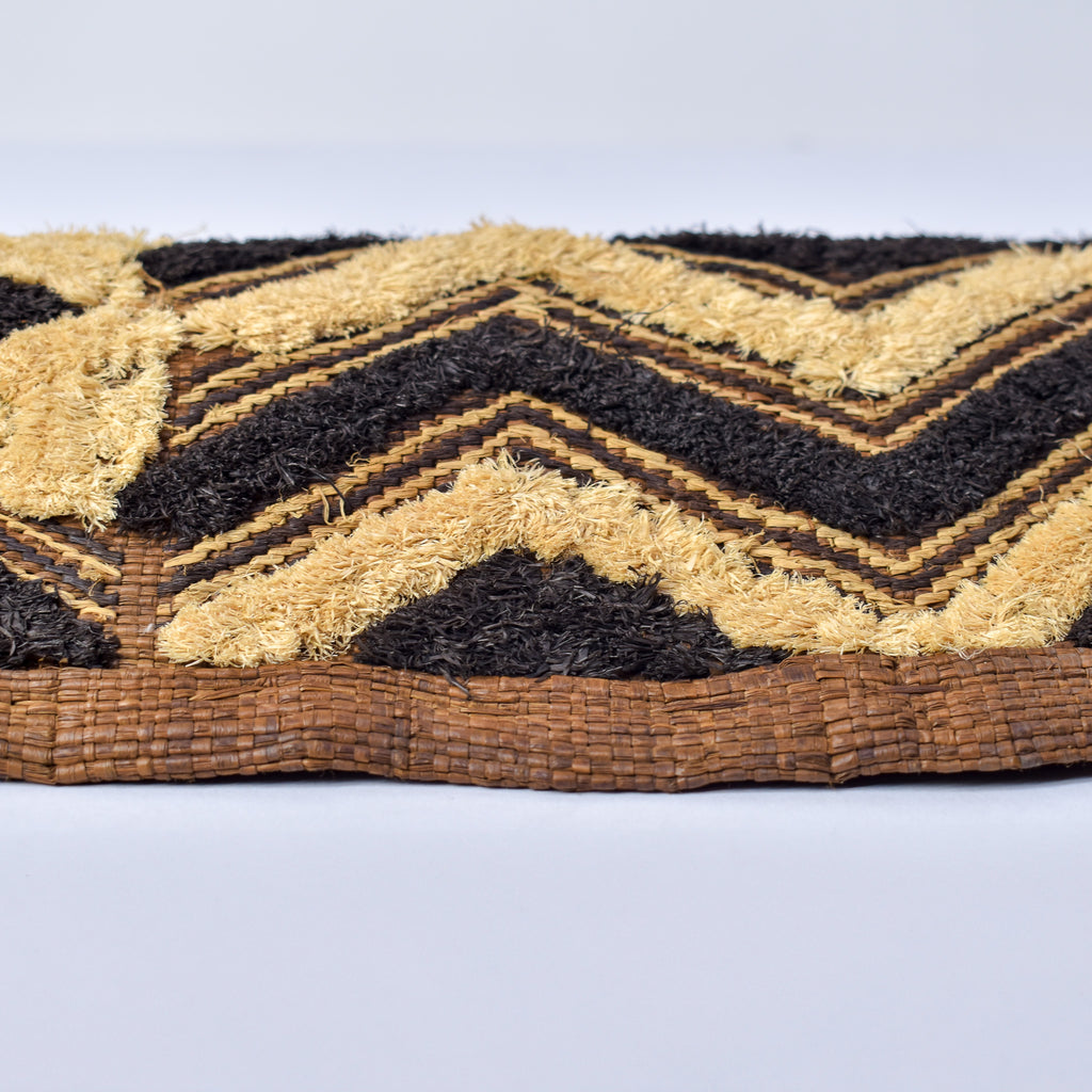 Kuba Raffia Square Textile Congo 23x18 Inch