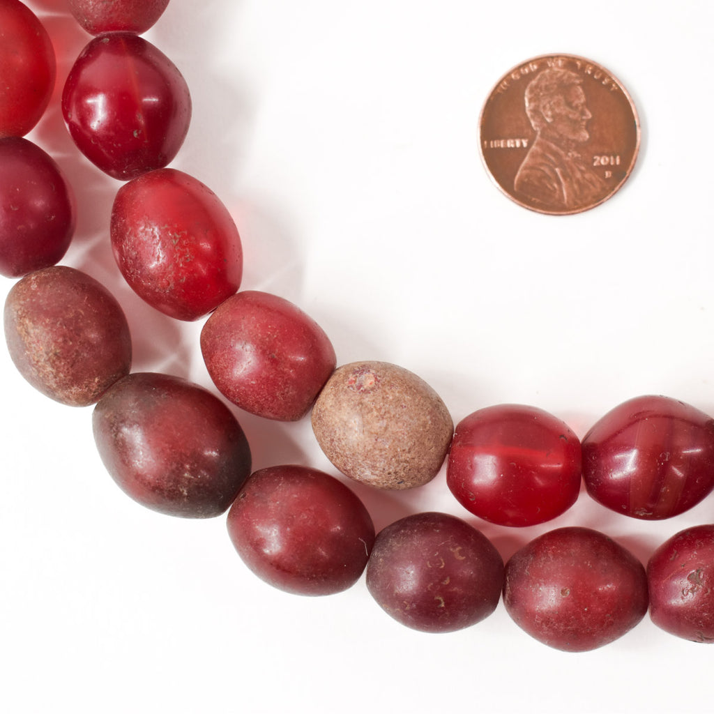 Red Pigeon Egg Trade Beads