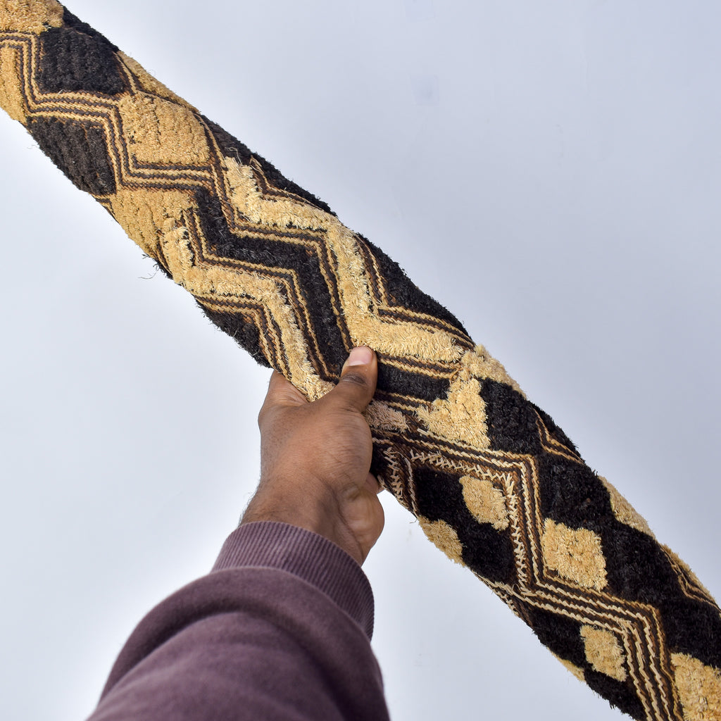 Kuba Raffia Square Textile Congo 23x18 Inch