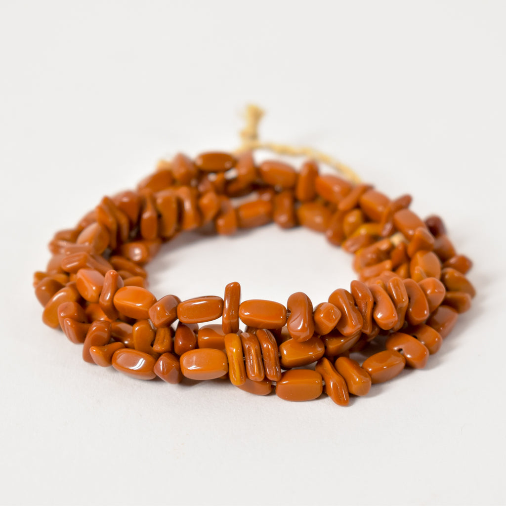 Ochre Irregular Trade Beads Czech