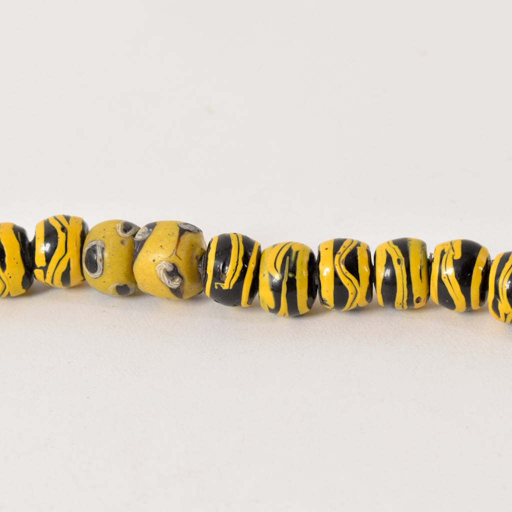 Yellow Venetian Trade Beads 31 Inch