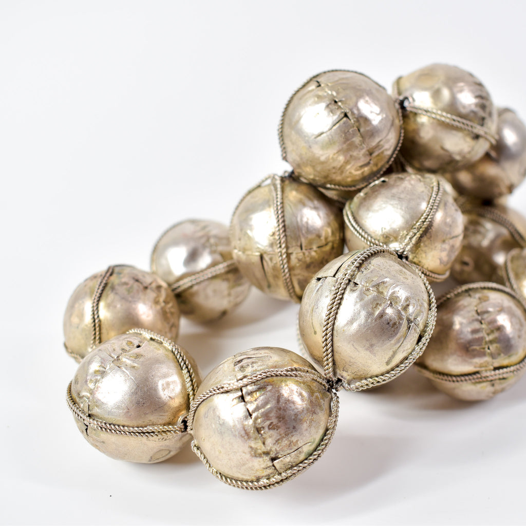 X-Large Ethiopian Silver Colored Metal Beads