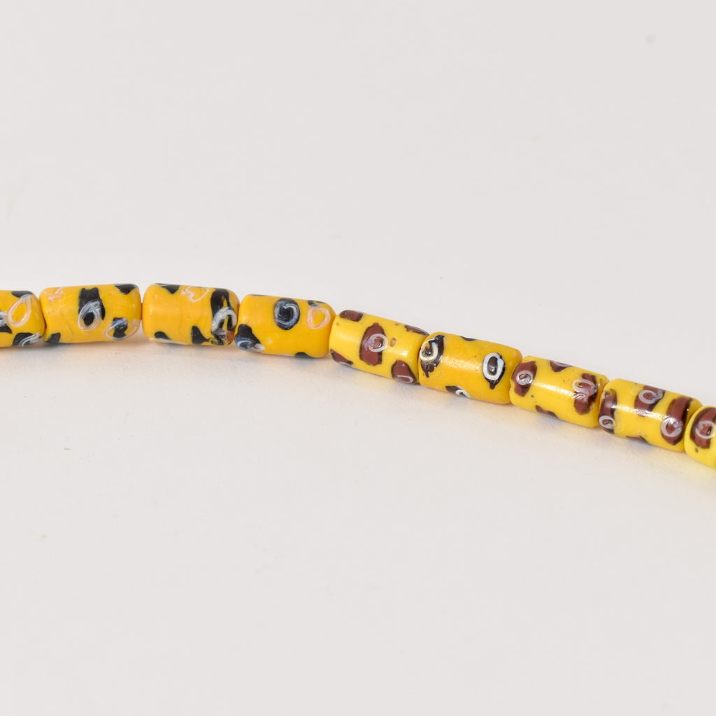 Yellow Venetian Trade Beads 31 Inch