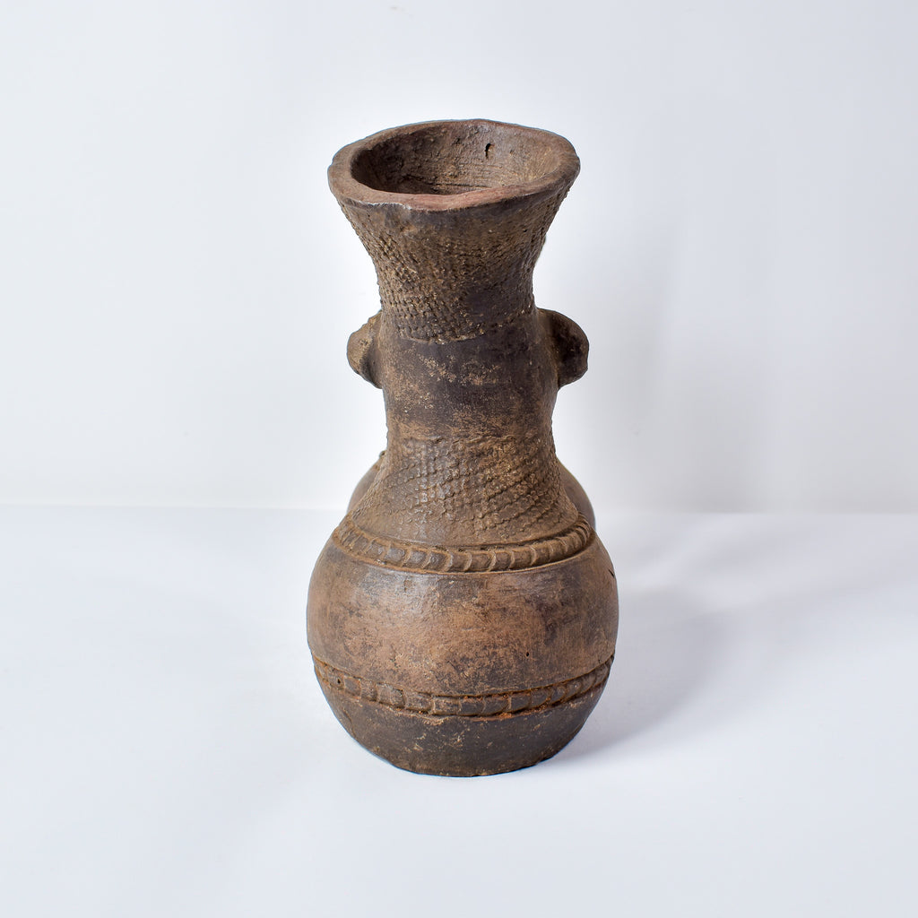 Mangbetu Double Figure Marriage Clay Vessel Congo