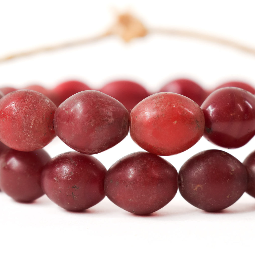 Red Pigeon Egg Trade Beads