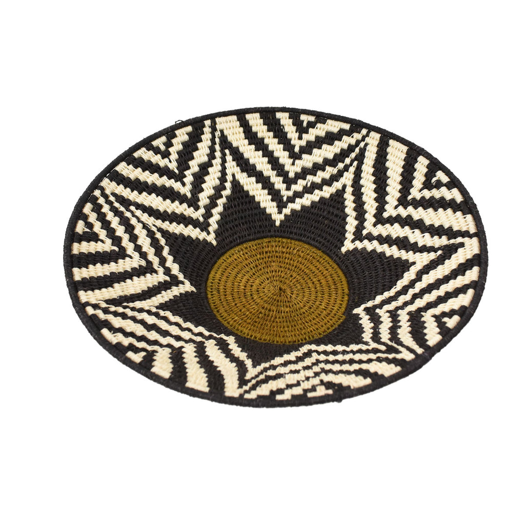 Black and White Agave Sisal Handwoven Basket Eswatini