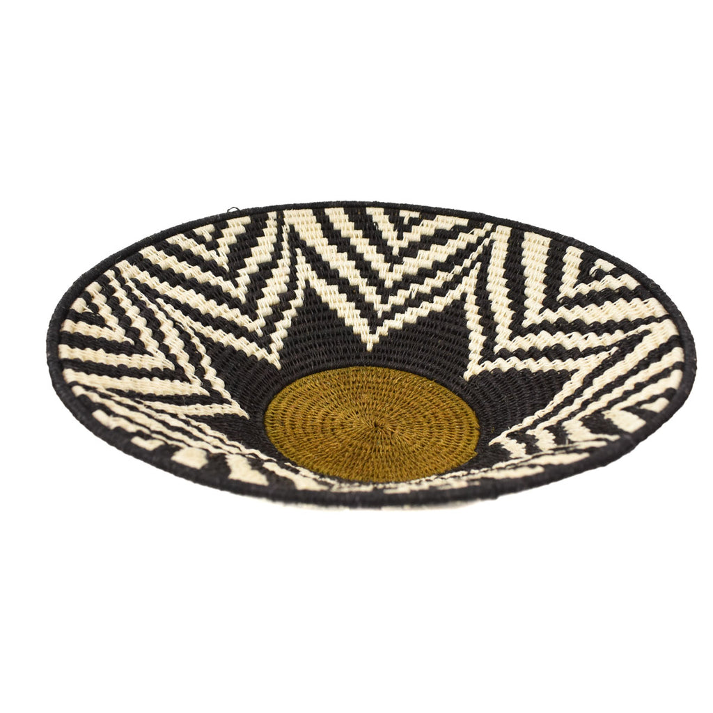 Black and White Agave Sisal Handwoven Basket Eswatini