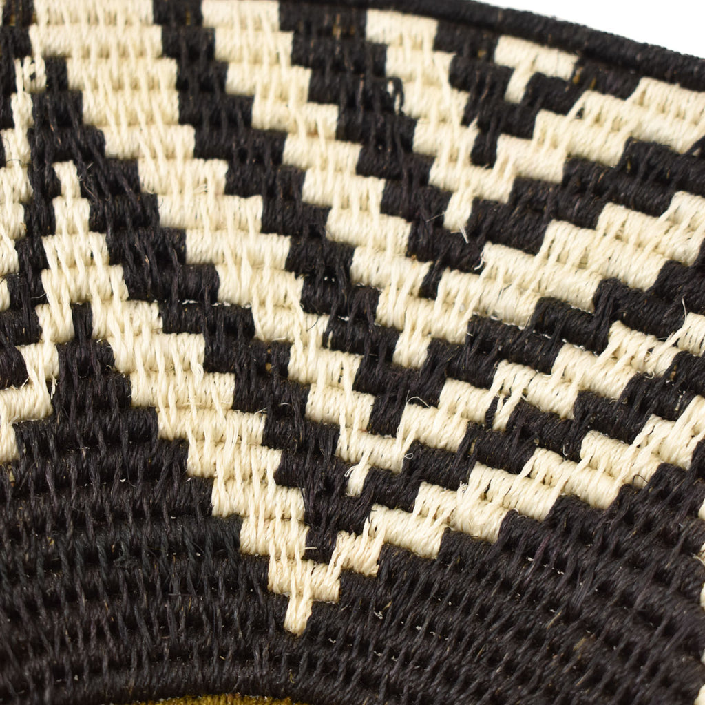 Black and White Agave Sisal Handwoven Basket Eswatini