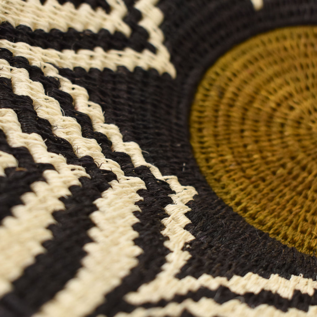 Black and White Agave Sisal Handwoven Basket Eswatini