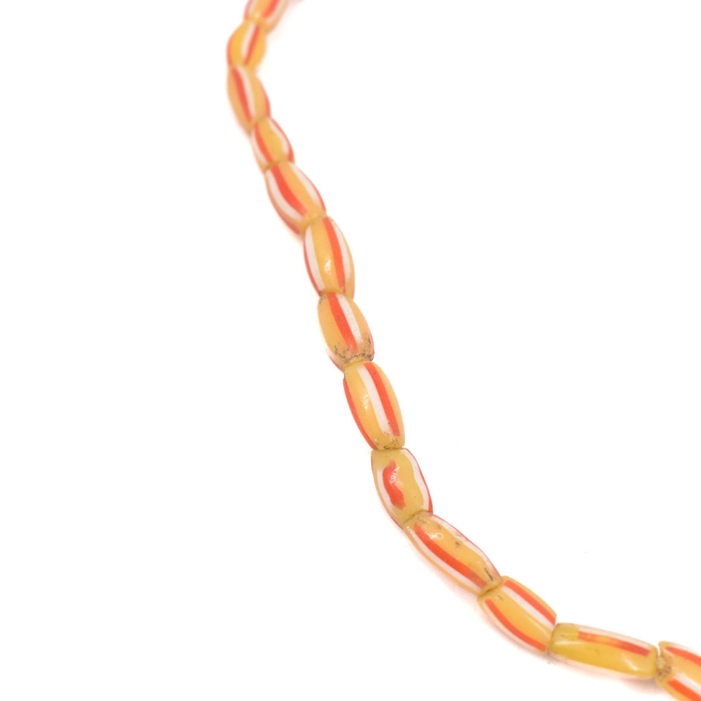 Yellow and Orange Striped Venetian Trade Beads