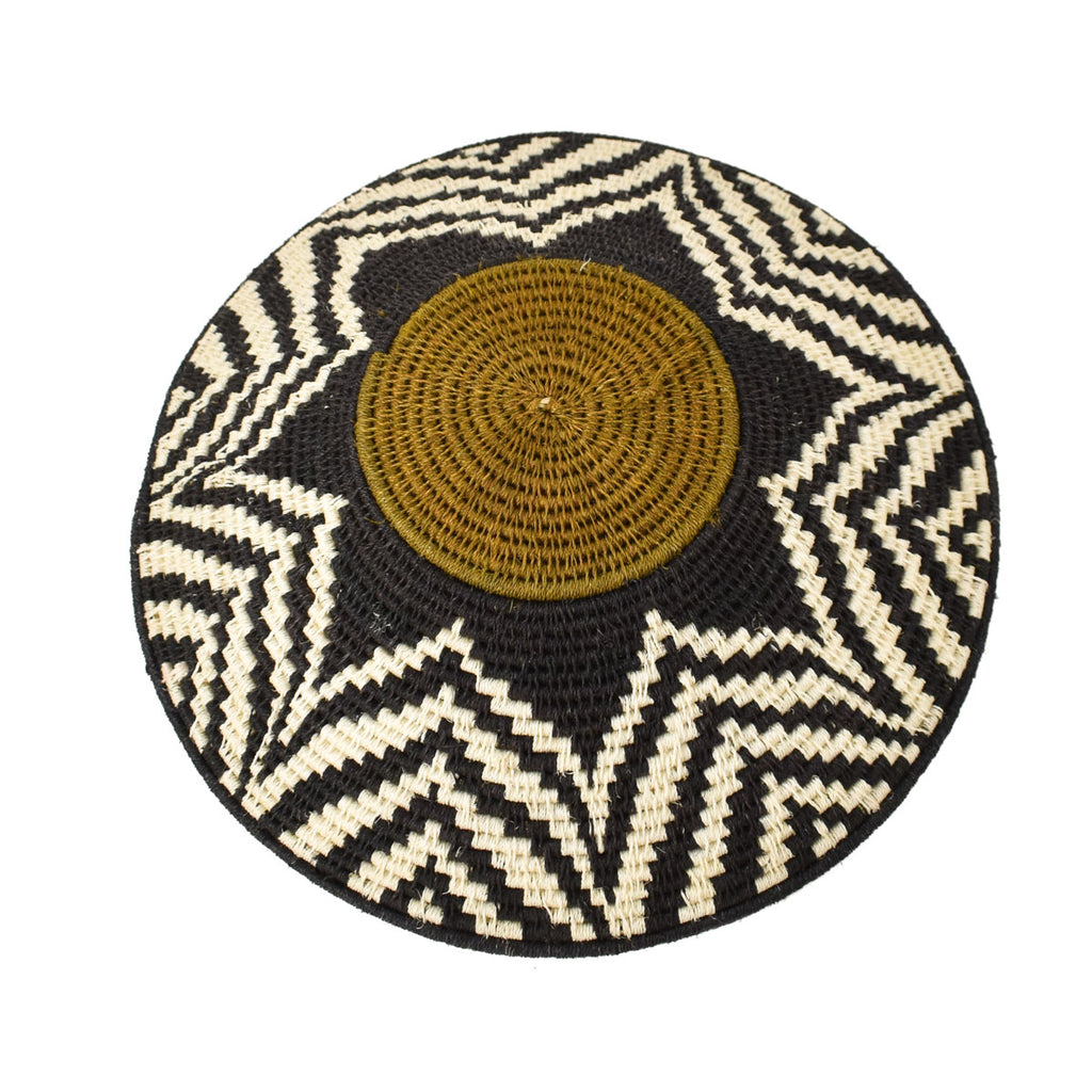 Black and White Agave Sisal Handwoven Basket Eswatini