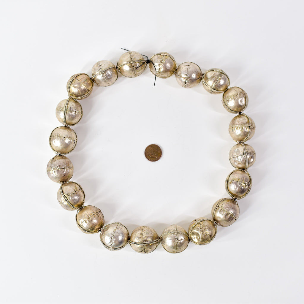 X-Large Ethiopian Silver Colored Metal Beads