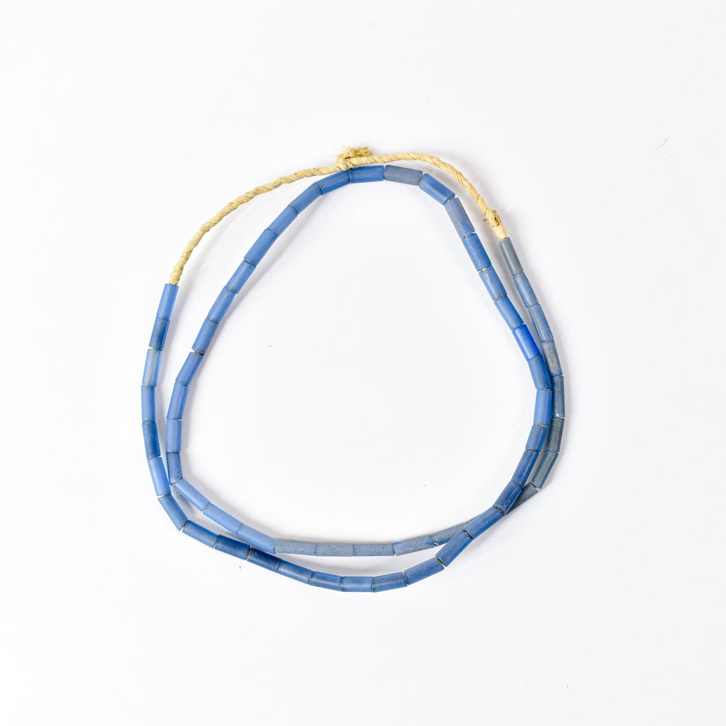 3 Strands Bida Glass Blue Trade Beads Nigeria