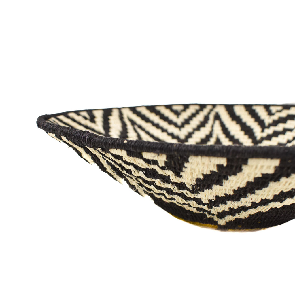 Black and White Agave Sisal Handwoven Basket Eswatini