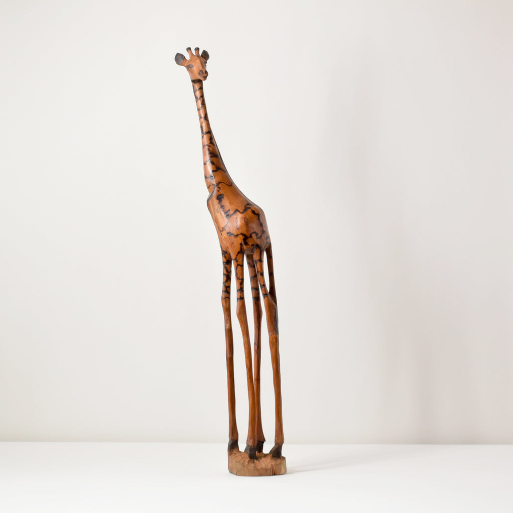 Giraffe Wood Sculpture Zimbabwe 36.5 Inch