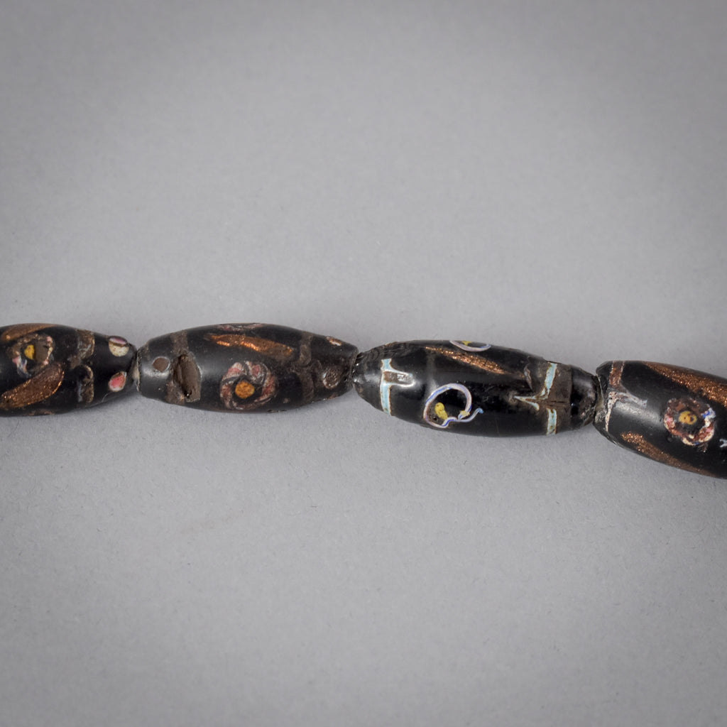 Black Aventurine Venetian Trade Beads