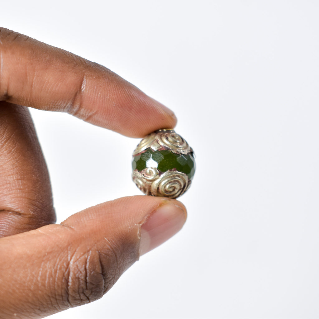 10 Loose Tibetan Repoussé Beads