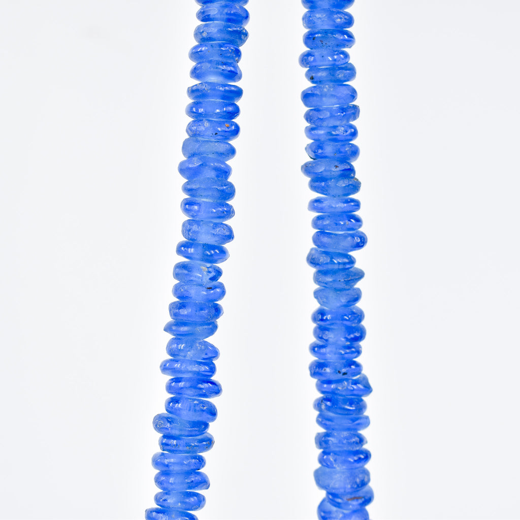 Krobo "Recycled" Powder Glass Blue Trade Beads