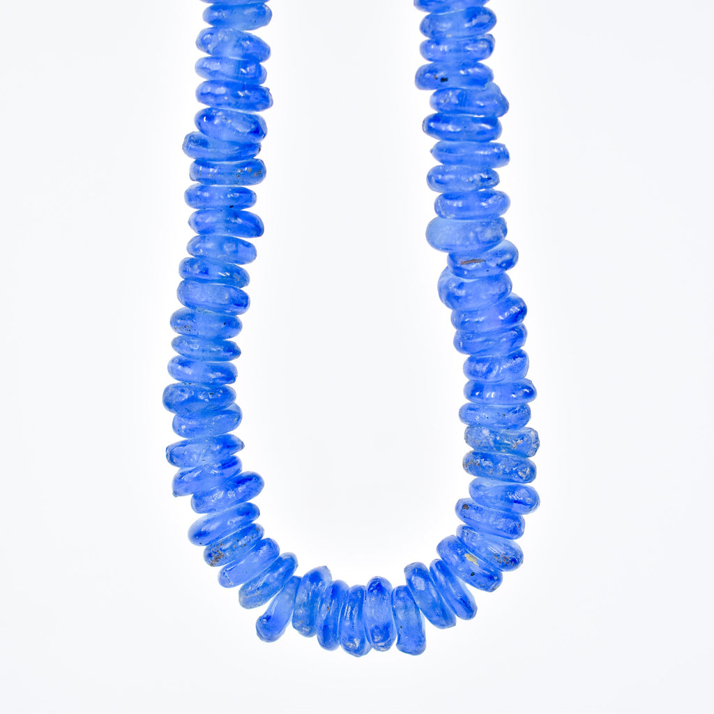 Krobo "Recycled" Powder Glass Blue Trade Beads