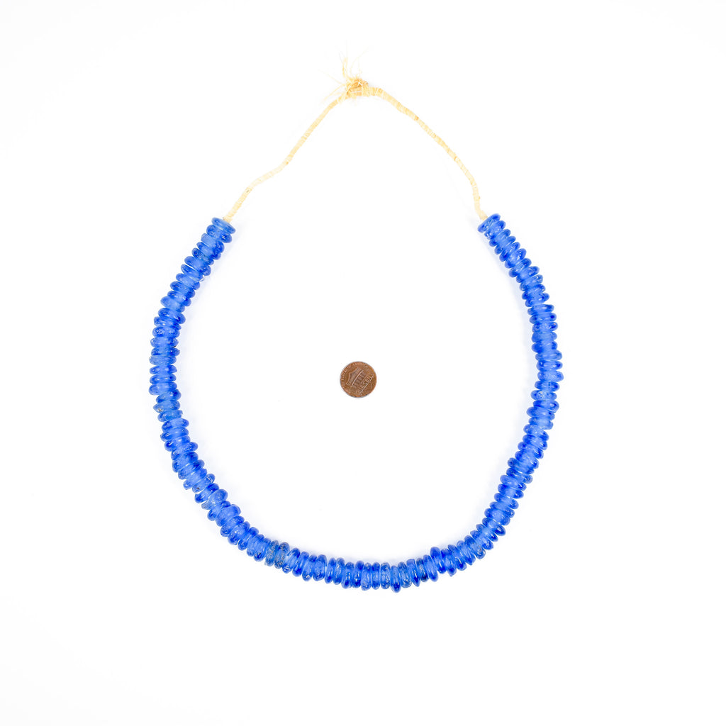 Krobo "Recycled" Powder Glass Blue Trade Beads
