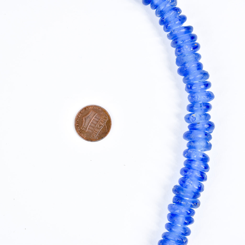 Krobo "Recycled" Powder Glass Blue Trade Beads