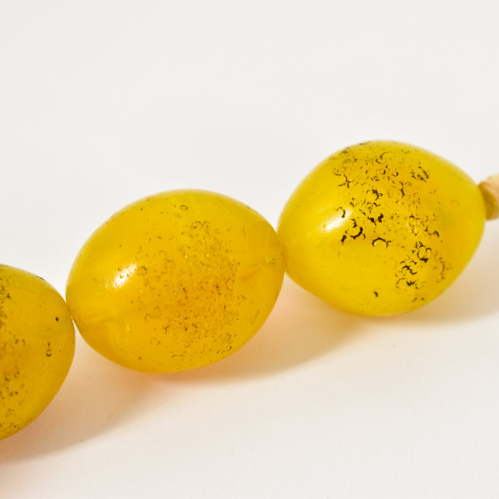 Venetian Pigeon Egg Yellow and Orange Large Trade Beads