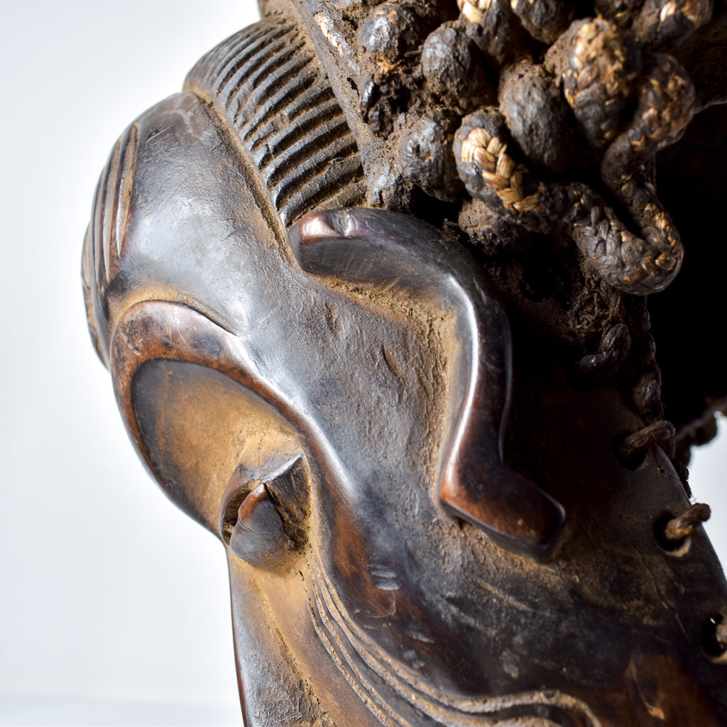 Chokwe Mask Mwana Pwo with Headdress Congo