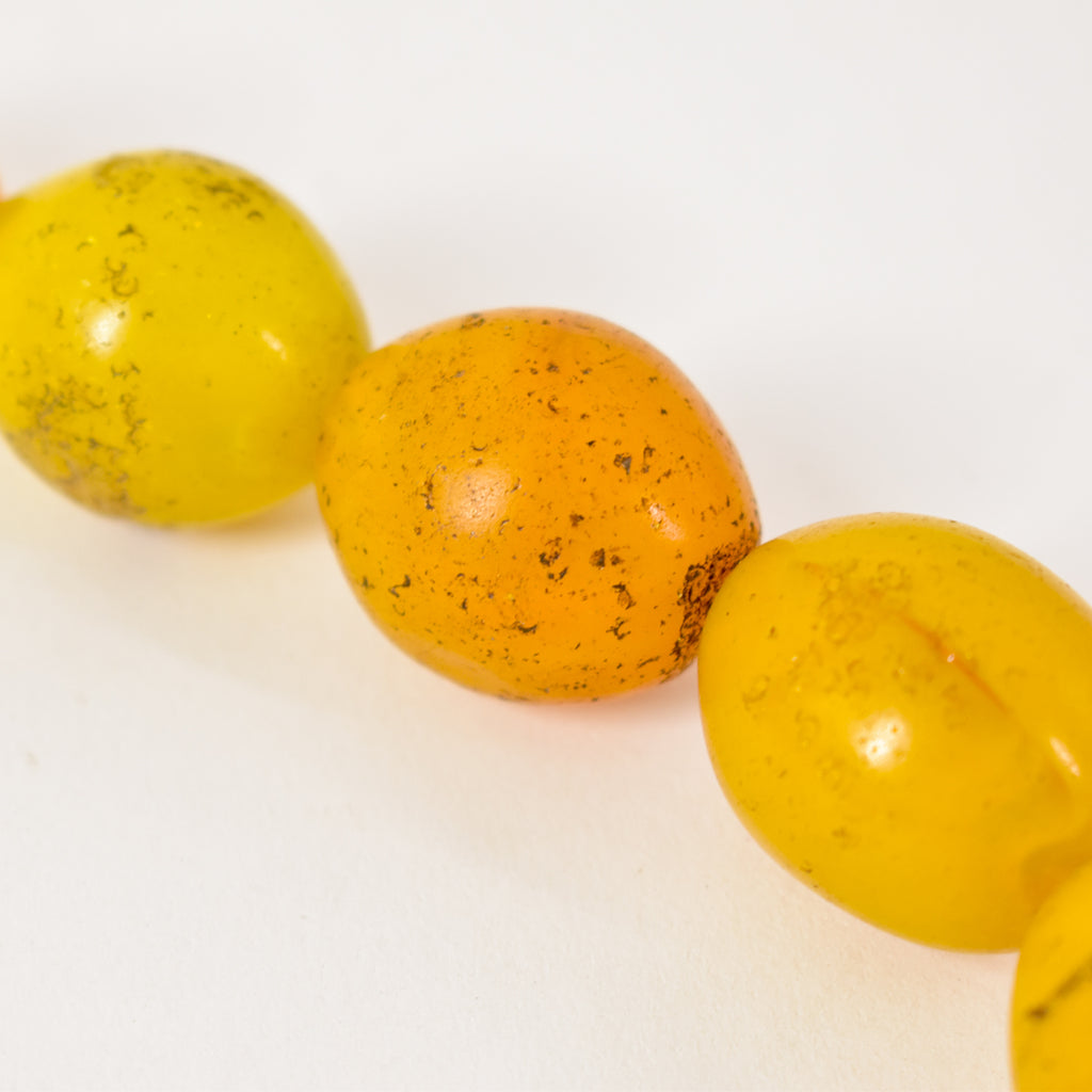 Venetian Pigeon Egg Yellow and Orange Large Trade Beads