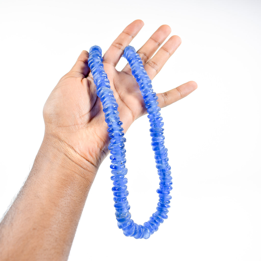 Krobo "Recycled" Powder Glass Blue Trade Beads