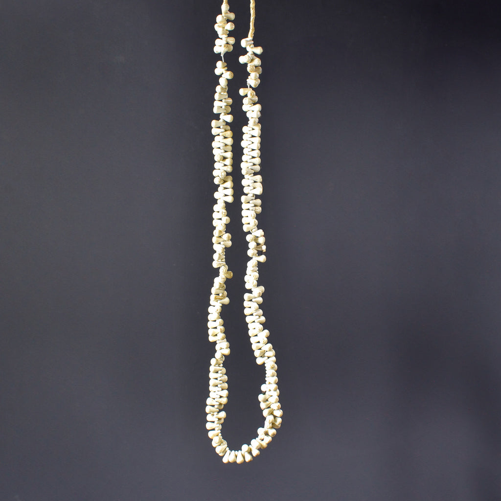 Bohemian White Teardrop Trade Beads Czech 34 Inch