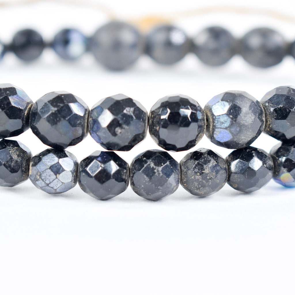 Iridescent Fumed Bohemian Trade Black Beads