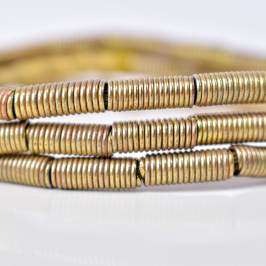Brass Color Coil Beads Ethiopia