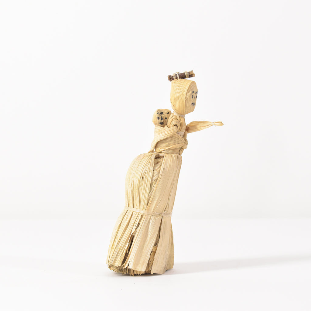 Corn Husk Mother and Child Figurine Zimbabwe