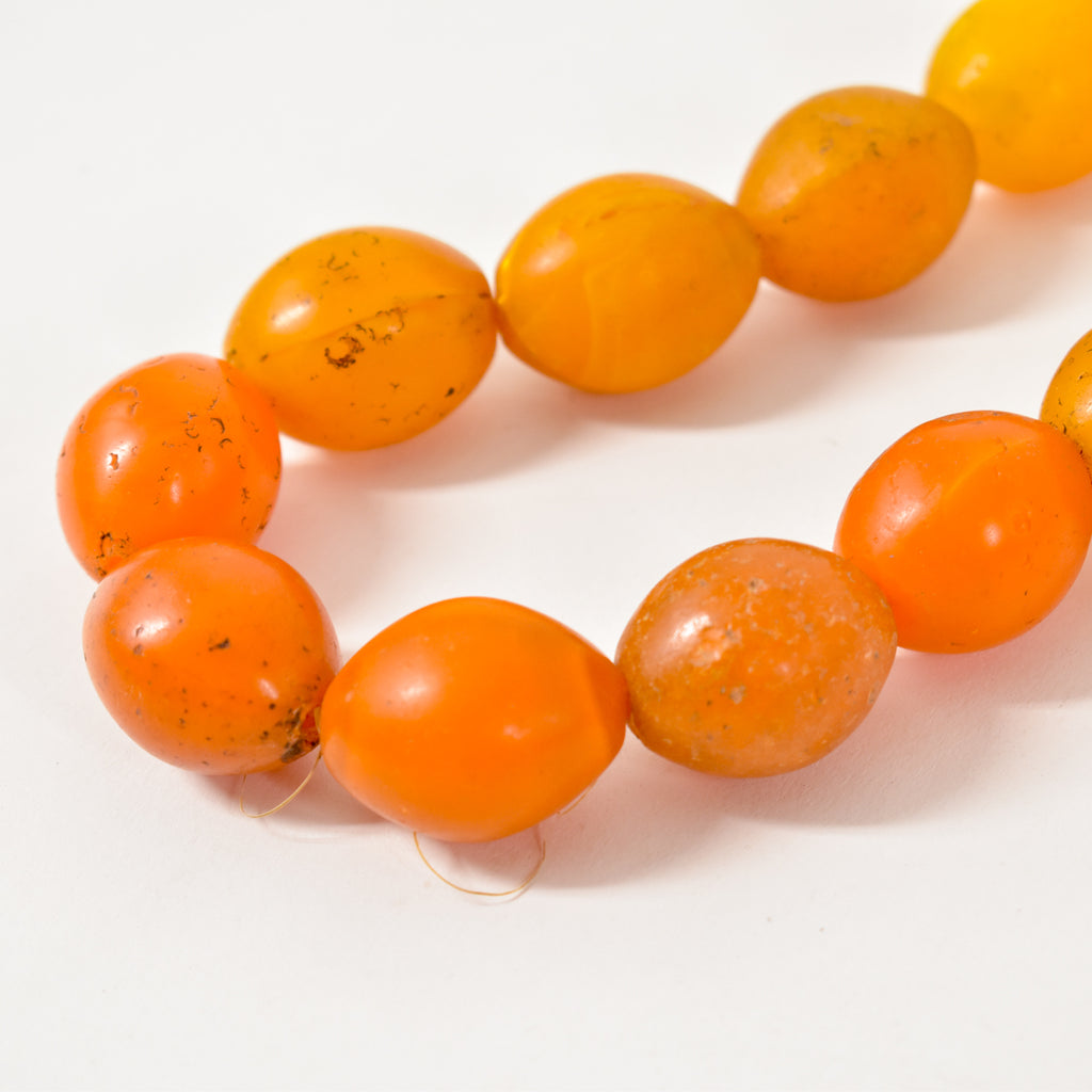 Venetian Pigeon Egg Yellow and Orange Large Trade Beads